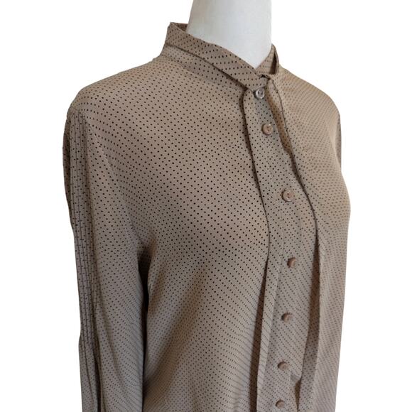 Jeunesse Claudine 100% Silk Polka Dot Button Up Blouse Medium - Picture 4 of 9